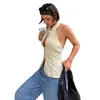 Top Regata Feminino Verão Novo Estilo Retrô com Cadarço, Gola Halter, Ombro a Ombro, Slim-Fit, Design Elegante e Casual 2026 Viagem Transfronteiriça
