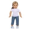 Muñeca American Girl de 18 Pulgadas Traje de Manga Corta Ropa para Muñeca de 43 cm Camiseta Pantalones de Lunares Vestido de Verano Accesorios