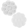 Paleta Transparente Flor de Ameixa para Pintura Infantil, Paleta de Plástico, Paleta para Tinta Guache Acrílico, Pratos de Paleta para Atacado