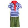 Bufanda Roja Infantil Ropa de Actuación Aprendiendo Lei Feng Estrella Roja Brillante Ropa de Baile Pequeño Ejército Rojo Coro de Canciones Rojas Camisa Alma Marina