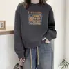 Sudadera de Forro Polar Gruesa de Moda con Cuello Redondo para Mujer, Nuevo Estilo Otoño e Invierno, Holgada Estilo Coreano Marca de Tendencia Chaqueta Unisex para Pareja