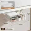 Gaveta retrátil sob a mesa para caixa de armazenamento de maquiagem, base e blush, instalação sem furos, caixa de armazenamento suspensa sob a mesa