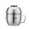Yajian Acero Inoxidable Engrosado Taza para Comida Rápida Redonda Fiambrera para Oficinistas Gran Capacidad Bol para Fideos Instantáneos Bol para Arroz de Comedor