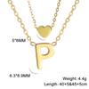 Collar de acero inoxidable de doble capa con cadena de corazón dorado, estilo sencillo y moderno, para mujer.
