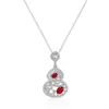 Padrão Vazado Fulu Diamante Vermelho Pingente de Cabacinha Colar de Rubi Sangue de Pombo Simulado Conjunto de Brincos e Anel com Pedras Coloridas