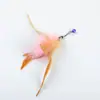 En stock para fabricantes juguete para gatos palo divertido para gatos alambre de acero plumas pez pequeño ratón cabeza de repuesto extendida resistente a morder interacción con el gato pesca