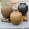Jarrón de Cerámica Estilo Wabi-Sabi Retro Americano, Jarrón de Cerámica Rústica para Flores Secas, Adorno Vintage Inspirado en Zen Hecho a Mano para Exhibir en una Repisa