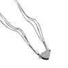 Temperamento minoritario europeo y americano diseño de alta gama transfronterizo collar magnético de amor cadena de hueso de serpiente multicapa cadena de clavícula femenina de diamante