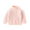 Kuwa Mi Mono de Invierno de Terciopelo Engrosado Camiseta Base para Niños y Niñas Suéter de Cuello Alto de Color Sólido Suéter de Punto Cálido Clase A