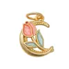 Accesorios de Colgante de Flor de Perla de Jardín Monet Dorada Estilo Antiguo, Pulsera de Cuerda Trenzada Multicolor Accesorios Semi-Terminados