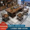 Juego de mesa de té y sillas de madera maciza, una mesa y cinco sillas, mesa de té de oficina estilo chino nuevo, juego de té para el hogar, mesa de té integrada para preparar té