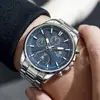 Venta Caliente Moda Simple Transfronteriza Tendencia Reloj de Cuarzo para Hombres de Negocios Modelo Nuevo 2026 Correa de Acero Reloj Falso de Tres Ojos Reloj de Pulsera