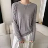 Nuevo Estilo de Principios de Otoño Suéter de Punto con Mezcla de Lana Soluble en Agua para Mujer, Capa Base Suave y de Corteholgado, Estilo Coreano con un Toque de Alta Gama