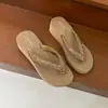 Chinelos Plataforma Femininos para Exterior com Strass, Antiderrapantes, Sandálias de Praia de Salto Alto para o Verão