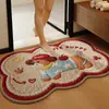 Alfombrillas de Piso para Baño Tejidas de Lino con Dibujos Animados, Alfombrillas de Piso para Baño, Absorbentes de Agua, Secado Rápido, Alfombras Resistentes al Desgaste para Puerta de Sala de Estar, Antideslizantes