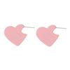 Aretes Coreanos de Personalidad de Color Sólido Suave para Mujer Aguja de Plata S925 Elegantes Simples Color Caramelo Amor Aretes Accesorios para la Oreja Modernos