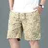 Pantalones Cortos de Playa con Cintura Elástica Versátiles de Algodón Transpirables de Longitud Media Pantalones Cortos Estampados para Hombre de Verano Finos Casuales