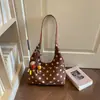 2026 Bolso Tote Nuevo Estilo Coreano de Lunares, Gran Capacidad, Bolso Vintage de Moda Tendencia, Bolso de Hombro Casual Elegante para Viajar