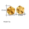 Comercio exterior transfronterizo superventas simples retro moda liso plisado geométrico clásico oro real 18K acero inoxidable aretes