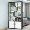 Mueble Divisor de Ambiente de Hierro Forjado, Estantería de Almacenamiento, Mueble de Almacenamiento para Sala de Estar Estilo Industrial, Vitrina, Estantería para Entrada