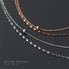Colar Feminino Nalan de Prata S925 Estilo Coreano Fresco Leve Pérola Estilo Simples Camada Dupla Coração de Menina Corrente de Clavícula D7042