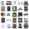 50 Adesivos de Esgrima para Competições Esportivas, Adesivos Decorativos à Prova d'Água para Bagagem DIY em Inglês para Uso Transfronteiriço