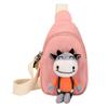 Bolso bandolera de peluche de dibujos animados para niños, moderno y genial, para hombre y mujer, mochila pequeña con diseño de vaca.