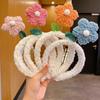 Zhao Rusi - Diadema de felpa con flores pequeñas para mujer, estilo similar al lavado facial, con dibujos animados, para celebrantes de Internet