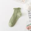 Meias de Primavera e Verão para Mulheres, Meias Soquete com Borda Franzida, Meias Femininas de Ponto Duplo, Meias Curtas de Renda Estilo Japonês, Meias Curtas Lisas Florais para Mulheres