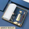 Cuaderno de negocios personalizado, libro de actas de reuniones, cuaderno encuadernado en piel, juego de caja de regalo estilo chino, cuaderno A5 personalizado