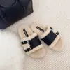 Pantuflas de suela gruesa para mujer, nuevo estilo otoño/invierno 2026, de felpa para interior/exterior, pantuflas peludas de suela plana, zapatos casuales versátiles para mujer