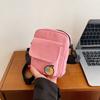 Bolsa Pequena de Lona com Desenho Estilo Coreano para Trabalho e Deslocamento Bolsa Quadrada Pequena Transversal Estilo Coreano Casual Simples para Campus Bolsa Feminina