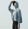 Chal con Capa Ropa con Protección Solar para Mujer, Nuevo Estilo de Verano, Ropa de Protección Solar con Capucha de Seda de Hielo de Alta Gama con Borde de Goma Negro