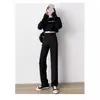 Pantalones de pierna ancha fluidos de alta gama para mujer, Nuevo estilo Verano 2026, Pantalones de traje negros rectos holgados, Pantalones rectos casuales de moda