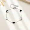 Pulseira de Joia de Aço Inoxidável de Alta Qualidade, Exquisita, 9mm, Trevo de Quatro Folhas, Não Desbota, Venda Quente Transfronteiriça