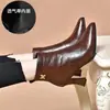 Novas botas femininas de couro para outono e inverno para comércio exterior transfronteiriço, elegantes botas de tornozelo texturizadas de bico fino, versáteis botas femininas curtas de salto alto