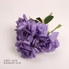 Nova rosa artificial de 9 cabeças com bordas encaracoladas, adereço de decoração de casamento, buquê de mão, flor de seda, atacado do fabricante