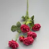 Flores Artificiales Transfronterizas 6 Cabezas Rosa Melocotón Flores Artificiales Multicolor Fantasía Guía de Camino de Boda Rosas Artificiales