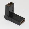 HD-074 Micro HDMI hembra a HDMI hembra 360 grados 180 grados versión 1.4 adaptador giratorio chapado en oro