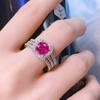 Anillo cuadrado de circonio apilado de alta calidad para mujer y hombre, juego de tres piezas exquisito transfronterizo europeo y americano, anillo de temperamento noble, entrega de fábrica