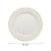 Plato Llano Occidental de Cerámica Doble Línea Dorada Dibujo Borde Dorado Plato Redondo Plato Creativo Plato para Bistec Plato para Pasta Plato para Desayuno