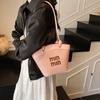 Bolsa Patchwork da Moda Estilo Coreano para Mulheres, Nova Bolsa de Ombro da Moda, Bolsa Balde Simples Versátil e Elegante