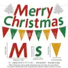 Set de banderines y guirnaldas de Navidad con purpurina, decoraciones para fiestas y festividades, banderas colgantes, pancartas colgantes, banderines triangulares y pancartas