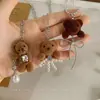 Collar con Cadena de Suéter Colgante de Oso Pardo Estrella Otoño-Invierno Vintage Marrón Lindo Oso Flocado de Lujo Ligero para Mujer
