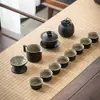 Juego de Té Chino Set para Sala de Estar en Casa Oficina Simple Cerámica Barro Negro Tetera Taza de Té Juego Pequeño Juego de Té Kung Fu
