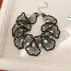 Collar de Encaje con Perlas y Cuentas de Cristal, Cadena para Clavícula de Lujo Ligero de Nicho, Set de Joyería de Moda Estilo Pastoral al por Mayor