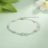 Tobillera de Plata de Ley S925 Chapada con Símbolo de Infinito Versátil de Verano para Mujer, Tobillera de Zirconia con Diseño de Nicho de Alta Gama Regalo para Novia