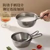 Bol Retro de Acero Inoxidable 304 para Vino de Arroz Estilo Coreano Bol para Snacks con Asa Bol para Sopa Bol Viejo para Picnic al Aire Libre Bol para Arroz