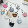 Novo Exquisito Colorido Couro Pequena Bolsa Pingente Exquisito Minipu Concha Bolsa Corrente Pingente Diypu Pequena Bolsa Carro