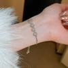 Pulseira da Moda Flor de Zircônia de Luxo Leve Amor Super Brilhante Diamantes Incrustados Design de Nicho Pulseira Elegante de Alto Senso